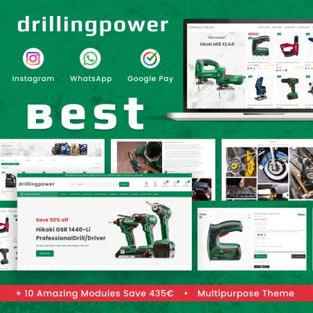 Drilling Power - Tools, Car & Bike, Tires Mega-Store Template