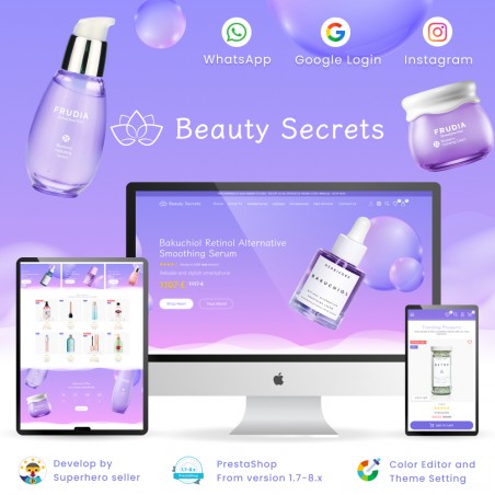 Beauty Secret - Health & Cosmetics, Medicine, Drug, Art Prestashop Theme