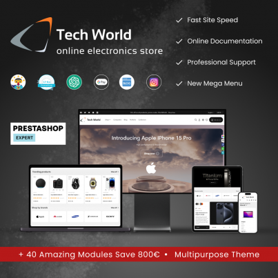 Techworld - Digital Electronic & Gadgets, Smart Home Prestashop Theme