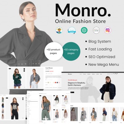 Monro - Fashion, Clothing, Accessories, Lingerie Prestashop Theme