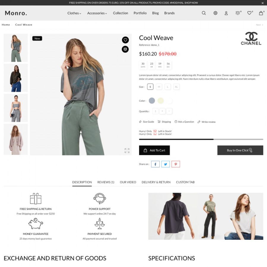 Monro - Fashion, Clothing, Accessories, Lingerie Prestashop Theme