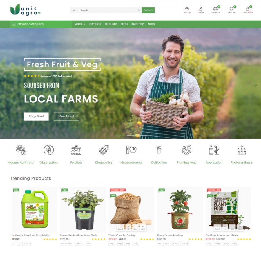 Unic Agro - Fertilizer & Agriculture, Garden Store Prestashop Theme