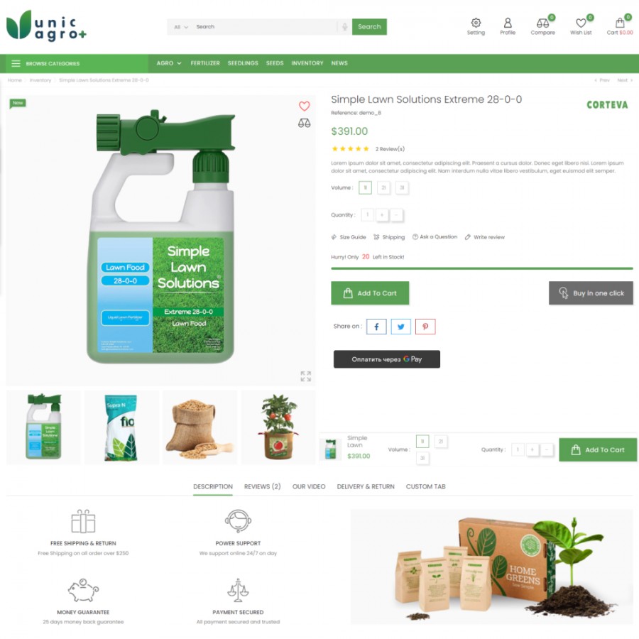 Unic Agro - Fertilizer & Agriculture, Garden Store Prestashop Theme