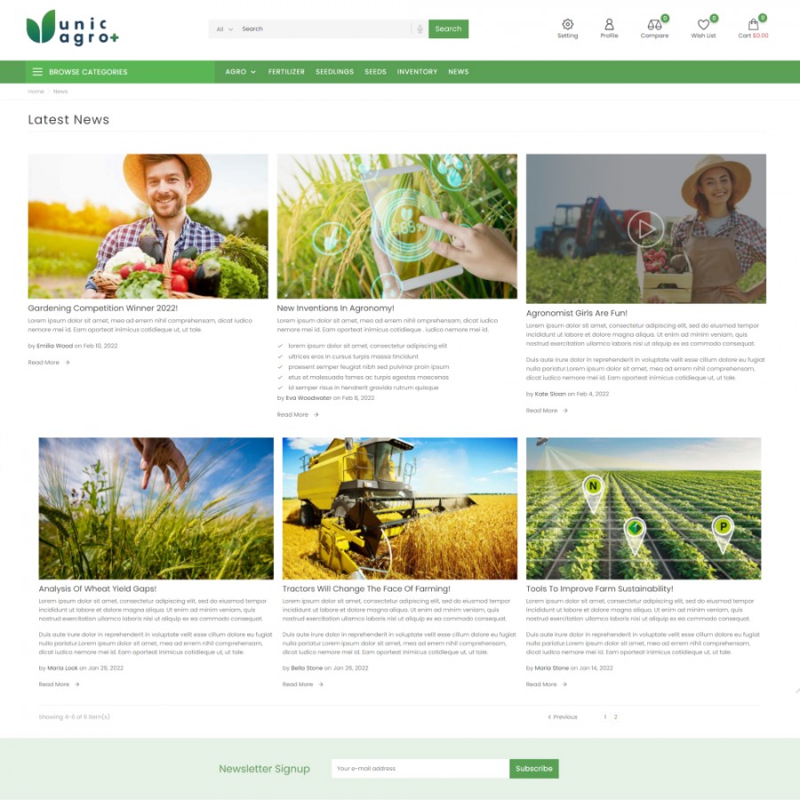 Unic Agro - Fertilizer & Agriculture, Garden Store Prestashop Theme