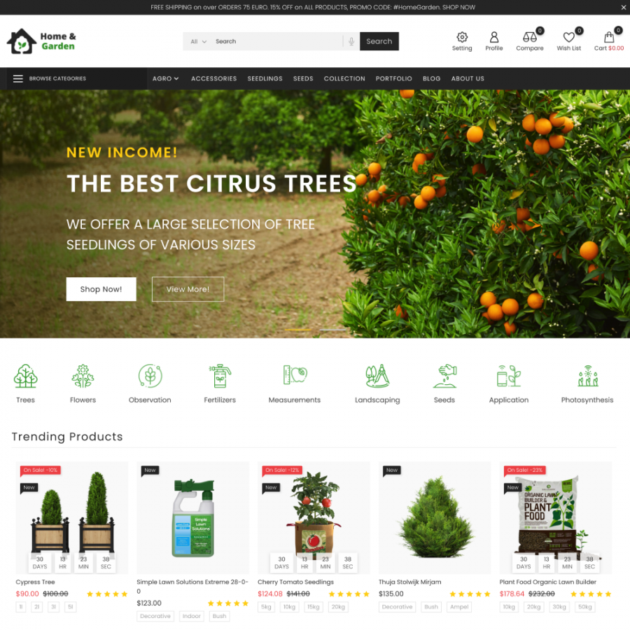 Home and Garden - Agriculture, Farm and Flowers Store Prestashop Theme