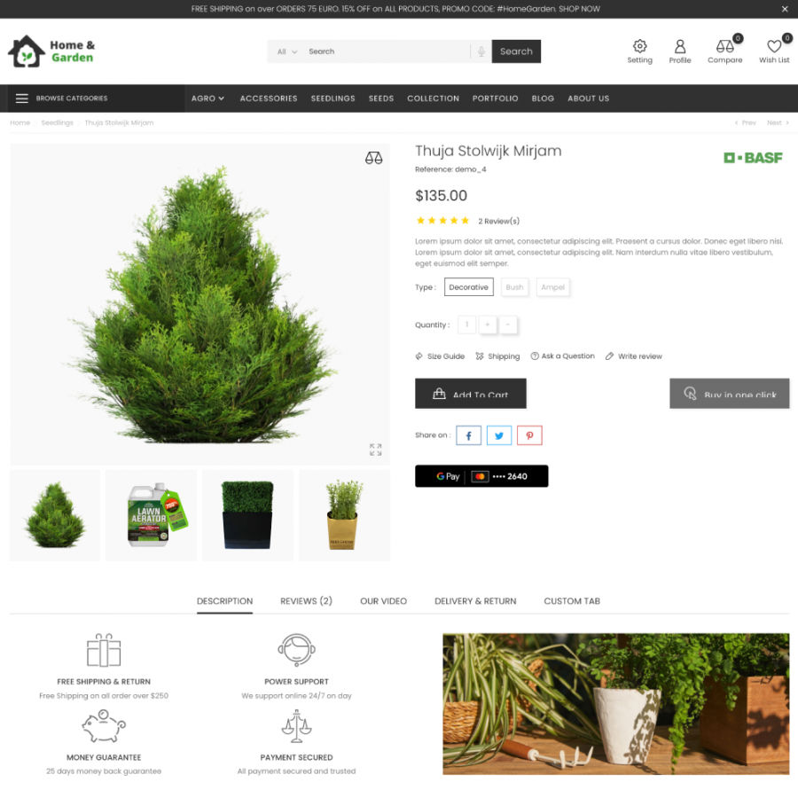 Home and Garden - Agriculture, Farm and Flowers Store Prestashop Theme