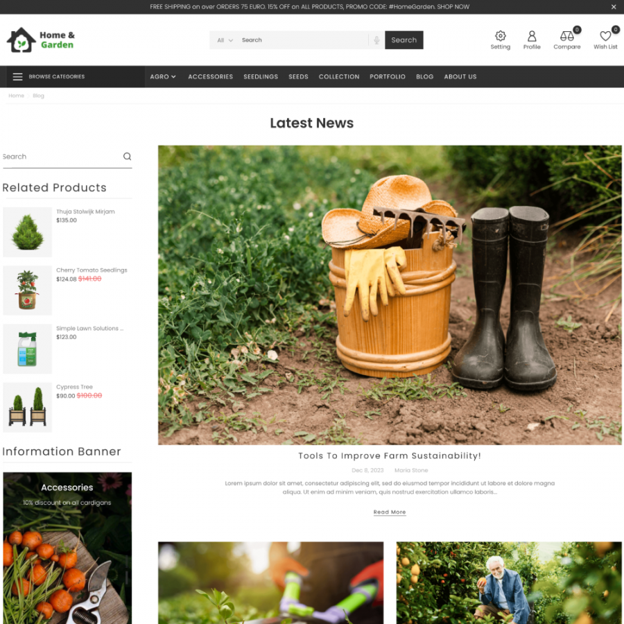 Home and Garden - Agriculture, Farm and Flowers Store Prestashop Theme