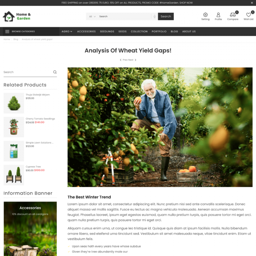 Home and Garden - Agriculture, Farm and Flowers Store Prestashop Theme