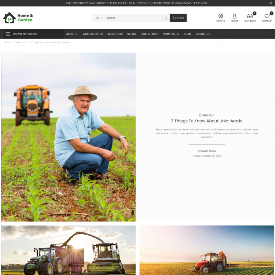 Home and Garden - Agriculture, Farm and Flowers Store Prestashop Theme