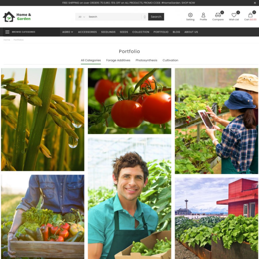 Home and Garden - Agriculture, Farm and Flowers Store Prestashop Theme