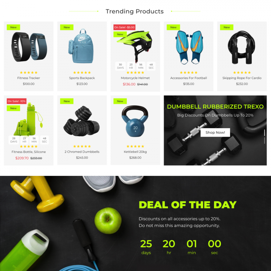 FitBody - Sports equipment, Yoga, Nutrition, Travel Prestashop Theme