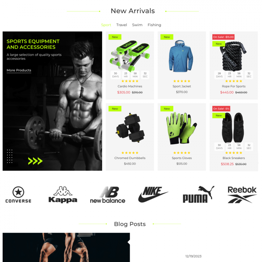 FitBody - Sports equipment, Yoga, Nutrition, Travel Prestashop Theme