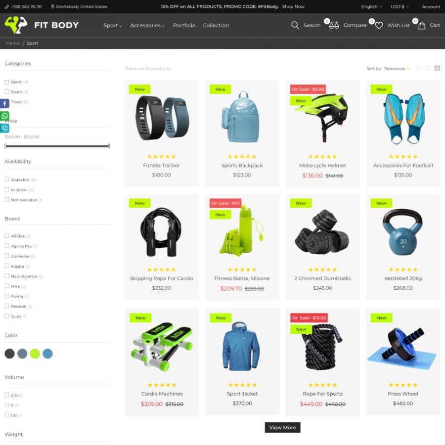 FitBody - Sports equipment, Yoga, Nutrition, Travel Prestashop Theme