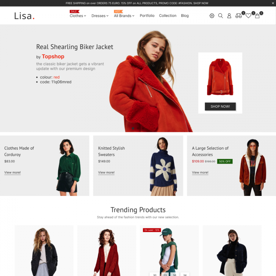 Lisa - Fashion Store, Clothes, Underwear & Jewelry Prestashop Theme