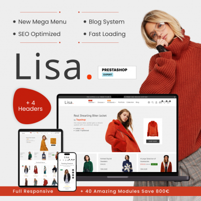 Lisa - Fashion Store, Clothes, Underwear & Jewelry Prestashop Theme