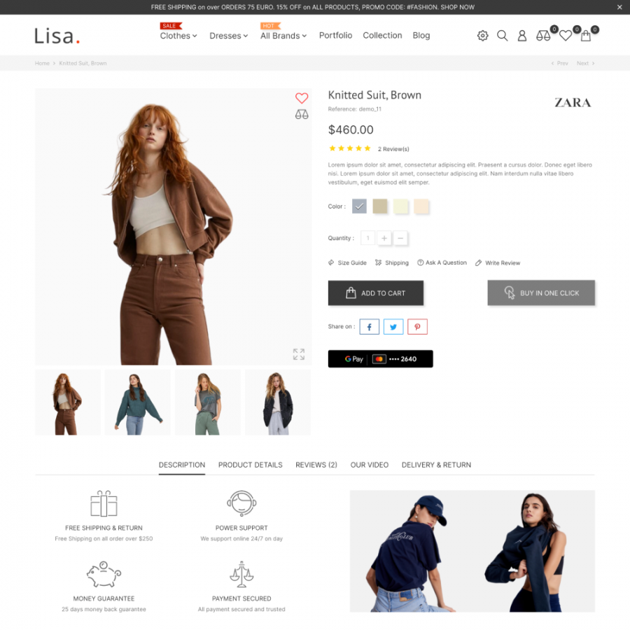 Lisa - Fashion Store, Clothes, Underwear & Jewelry Prestashop Theme