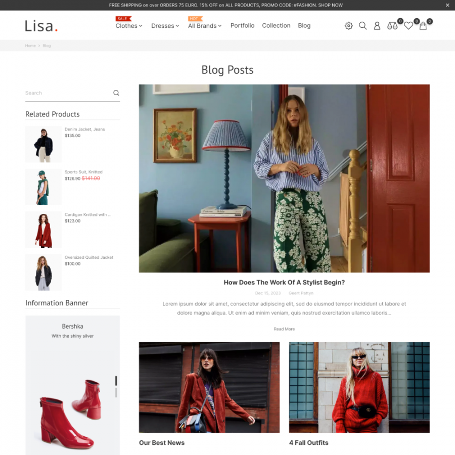 Lisa - Fashion Store, Clothes, Underwear & Jewelry Prestashop Theme