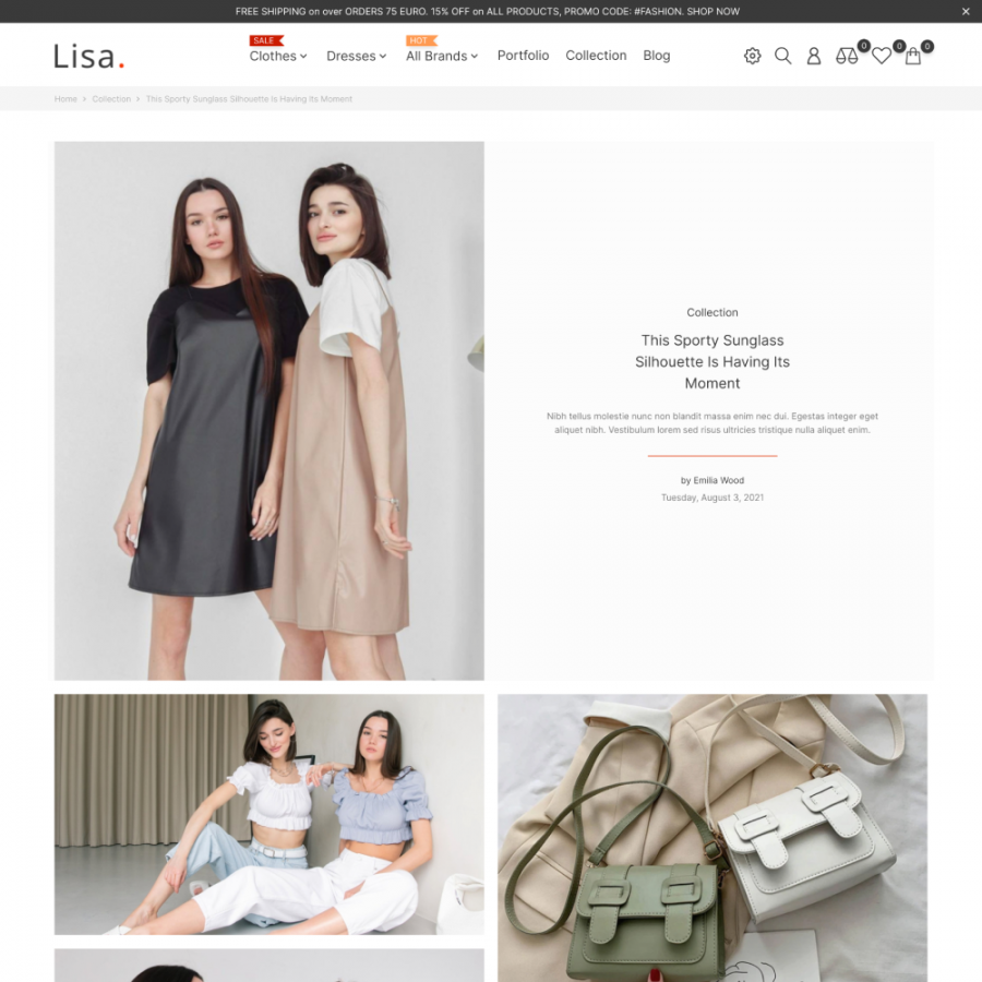 Lisa - Fashion Store, Clothes, Underwear & Jewelry Prestashop Theme