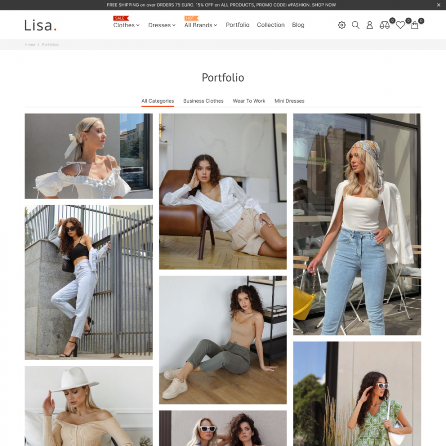 Lisa - Fashion Store, Clothes, Underwear & Jewelry Prestashop Theme