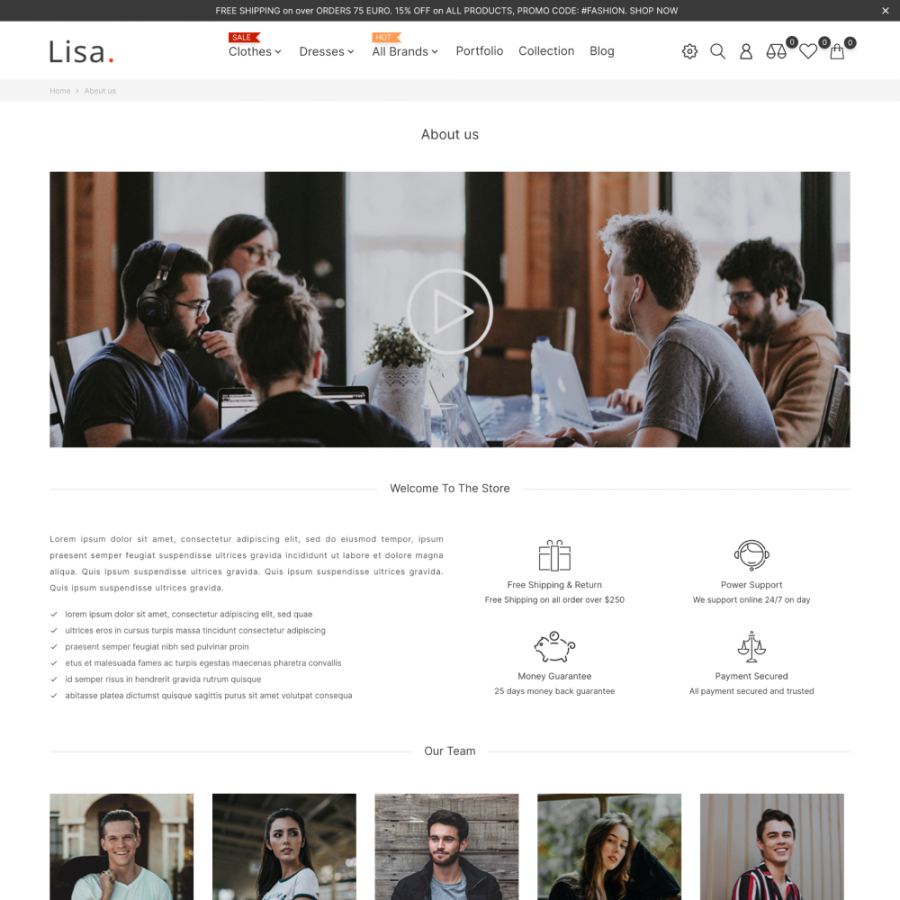 Lisa - Fashion Store, Clothes, Underwear & Jewelry Prestashop Theme