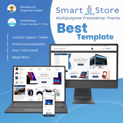 Smart Store - Computers, Mobile Devices Prestashop Theme