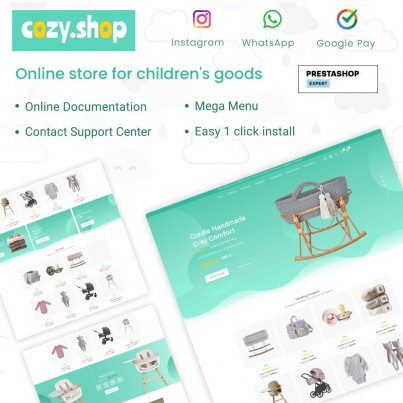 Cozy Shop - Clothes & Shoes Baby, Joy, Toys  Prestashop Theme