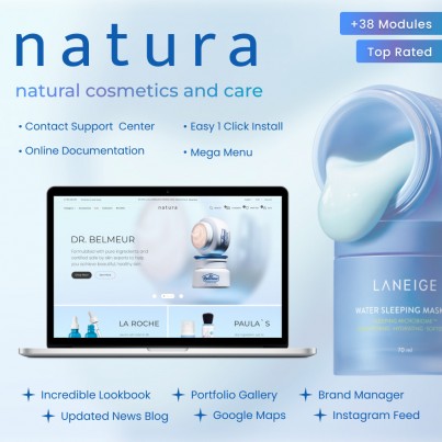 Natura - Eco Cosmetics, Beauty Derm & Body Care Store Template