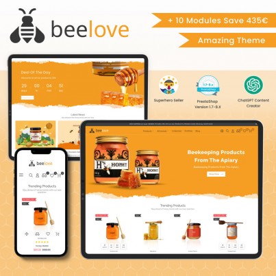 BeeLove - Honey & Beekeeping, Sweets, Pastry, Candy Template
