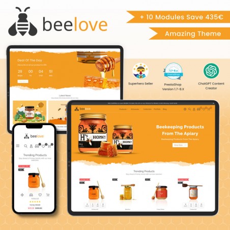 BeeLove - Honey & Beekeeping, Sweets, Pastry, Candy Template