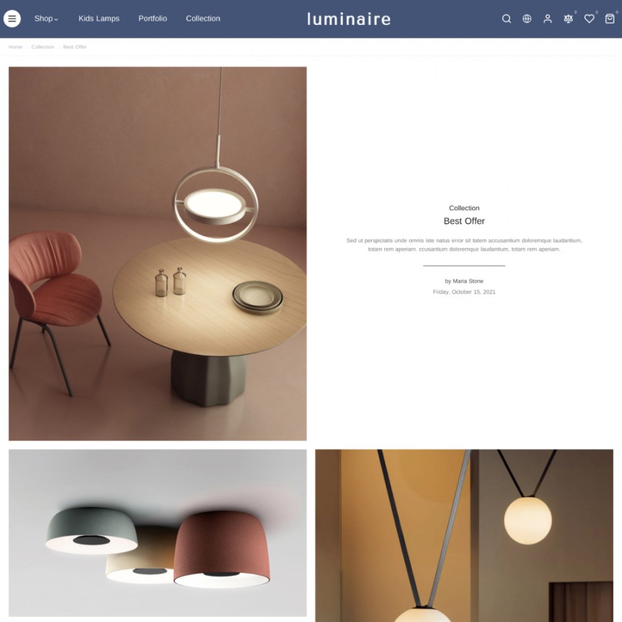 Luminaire - Lamp & Luxury Lights, Furniture, Home Prestashop Theme