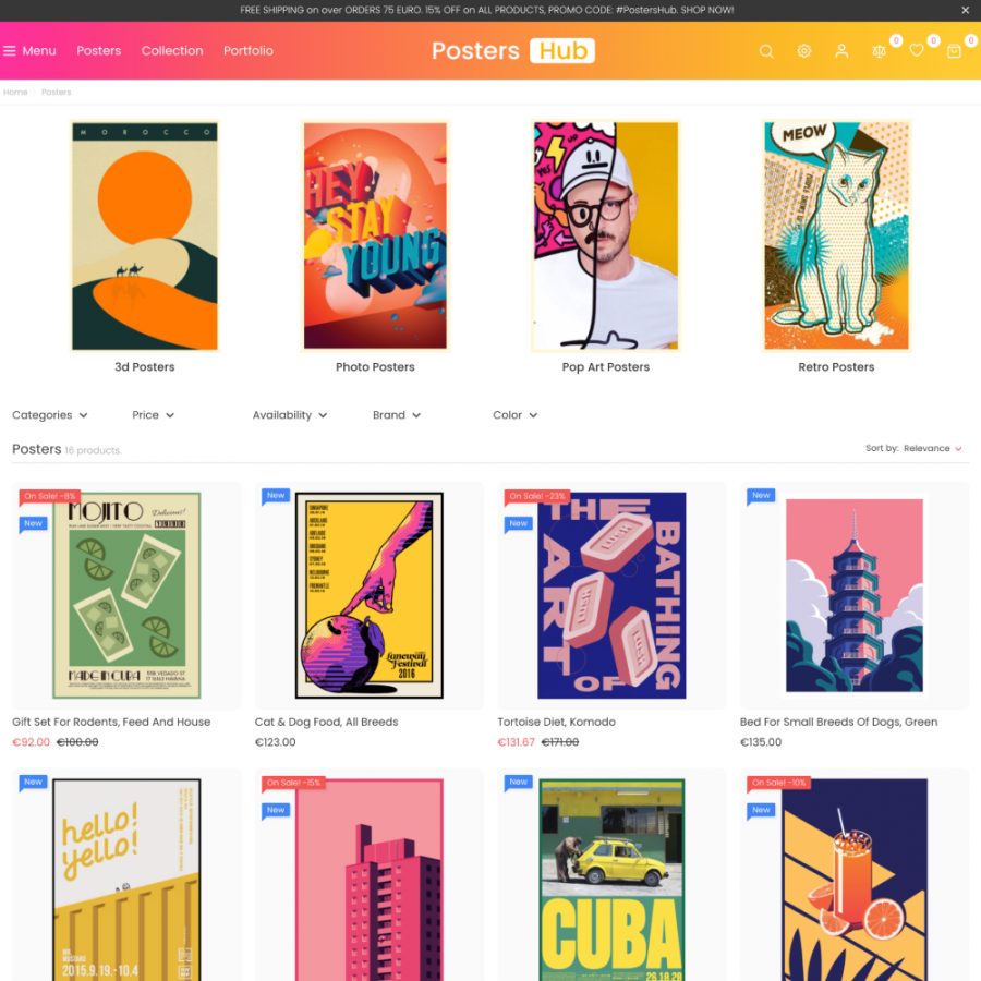 Posters Hub - Art, Books, Photos, Illustrations, Music Prestashop Theme