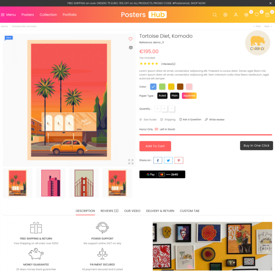 Posters Hub - Art, Books, Photos, Illustrations, Music Prestashop Theme