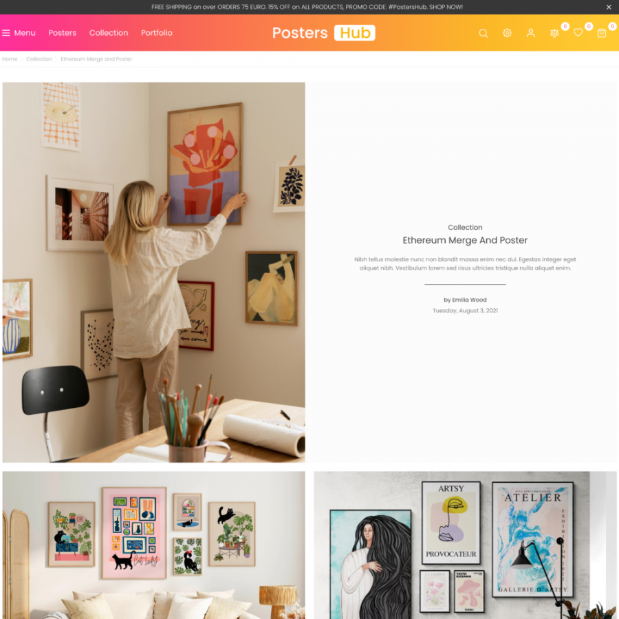 Posters Hub - Art, Books, Photos, Illustrations, Music Prestashop Theme