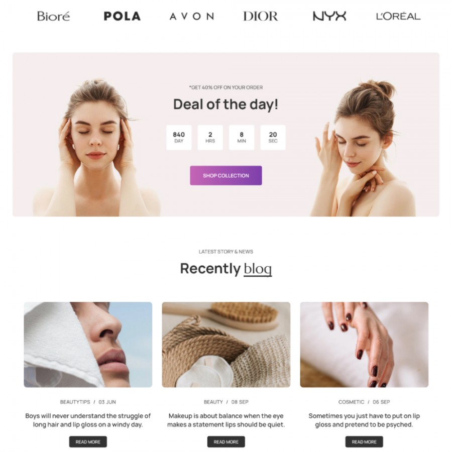 Ollia - Cosmetics and Beauty, Health Treatment Shopify Theme