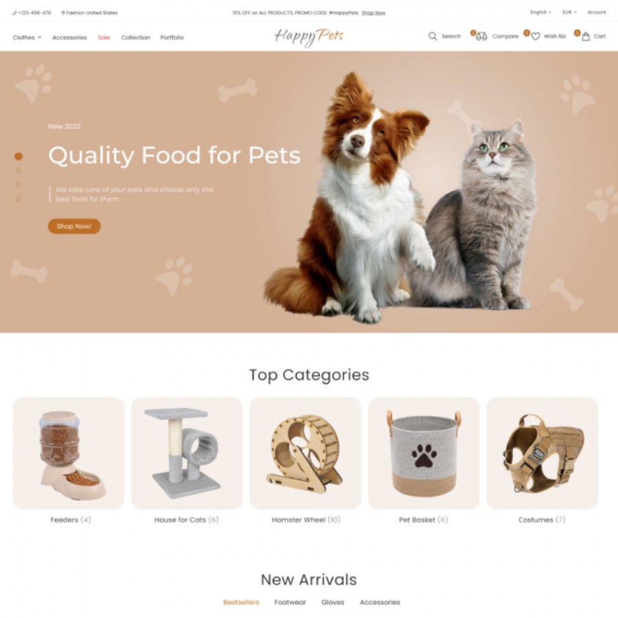Happy Pets - Animals Store Responsive Multipurpose Shopify Theme