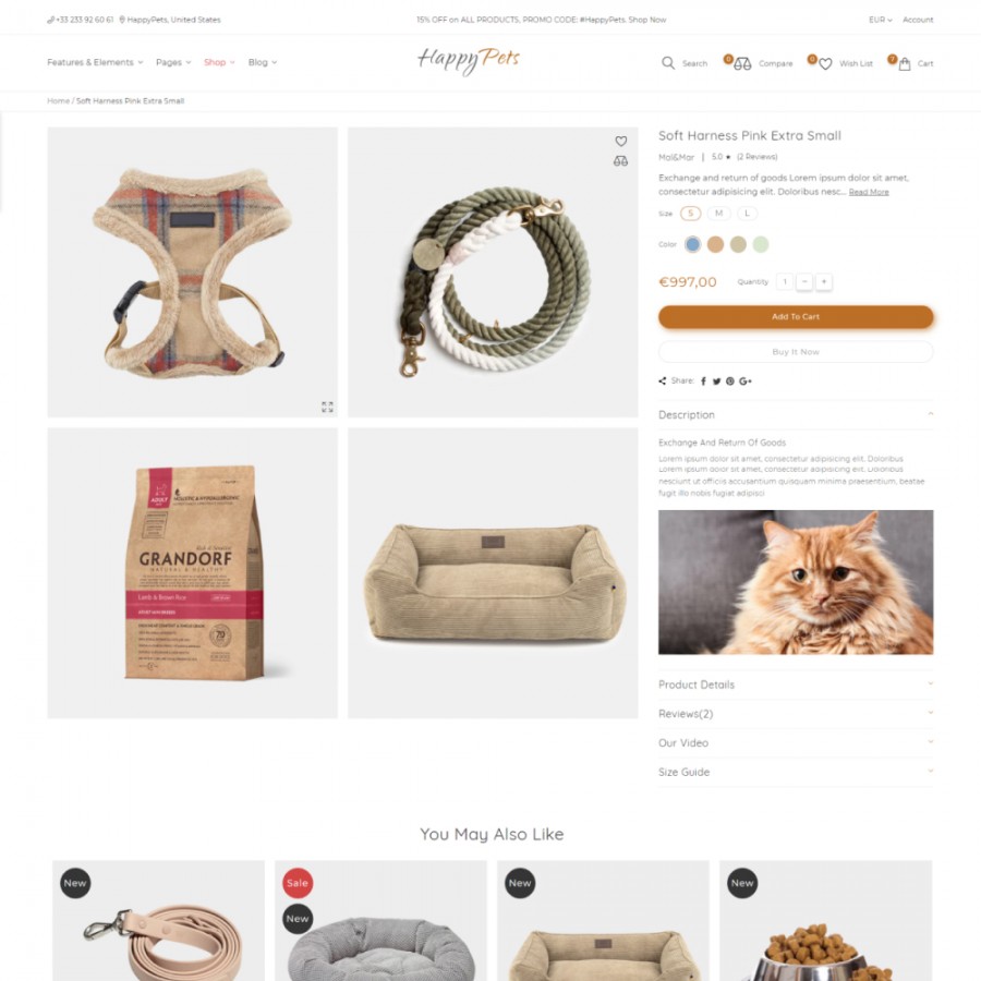 Happy Pets - Animals Store Responsive Multipurpose Shopify Theme