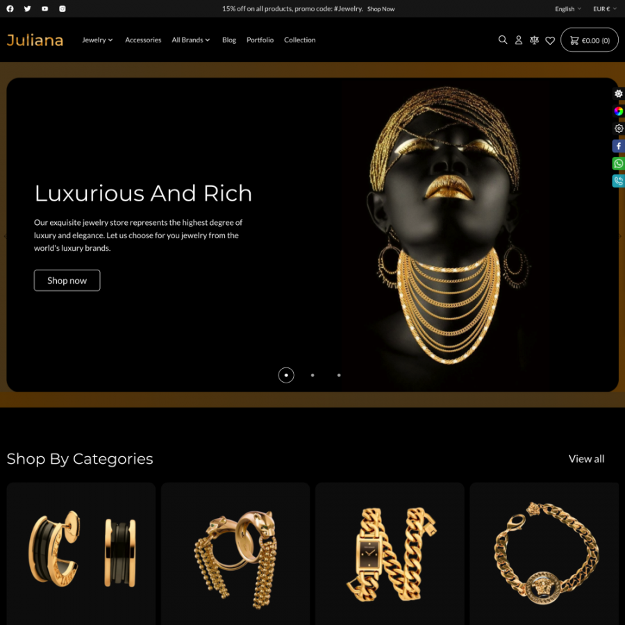 Juliana - Gold & Silver, Jewelry & Gems, Accessories Prestashop Theme