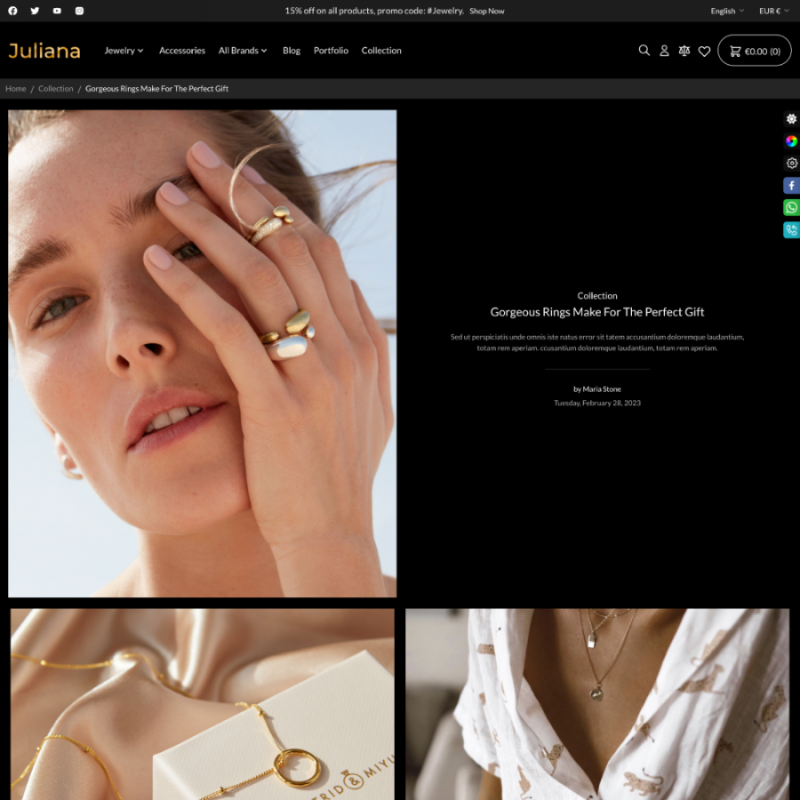 Juliana - Gold & Silver, Jewelry & Gems, Accessories Prestashop Theme