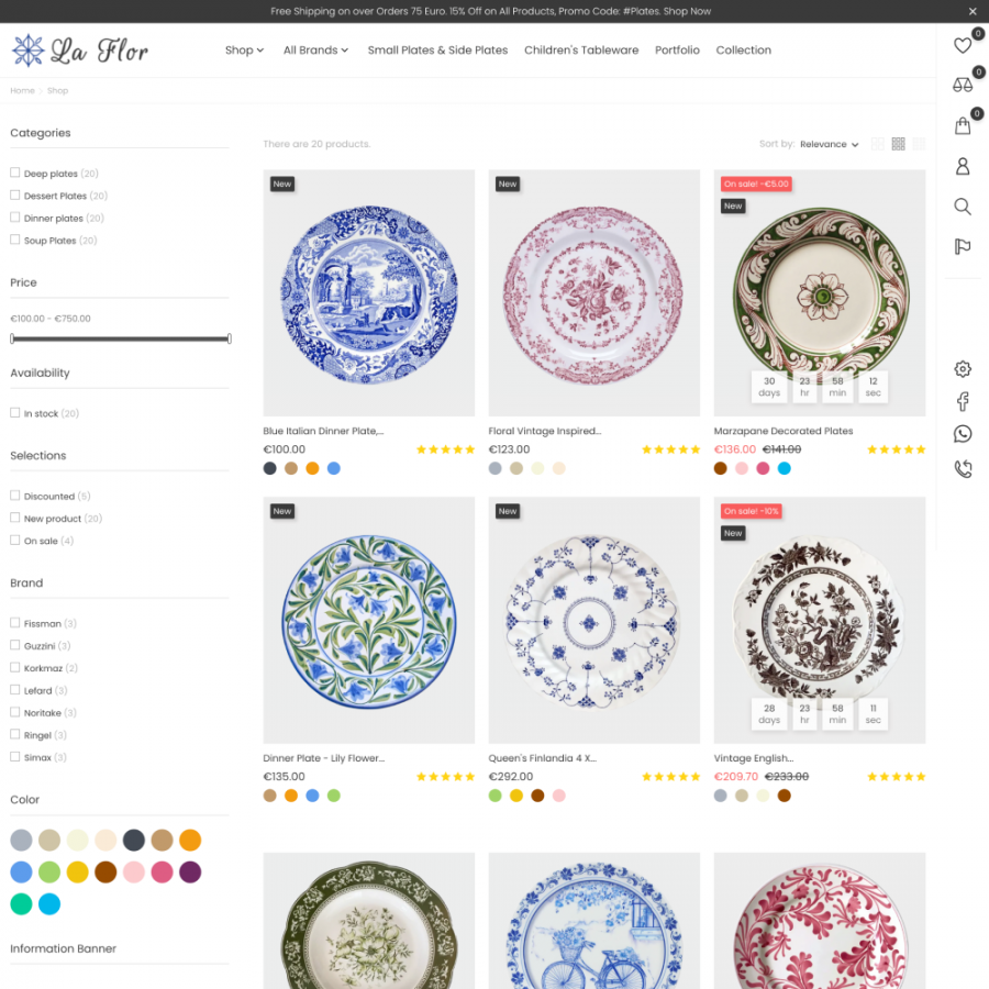 La Flor - Plates, Decor, Kitchen, Home, Furniture Store Prestashop Theme