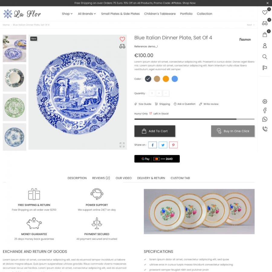 La Flor - Plates, Decor, Kitchen, Home, Furniture Store Prestashop Theme