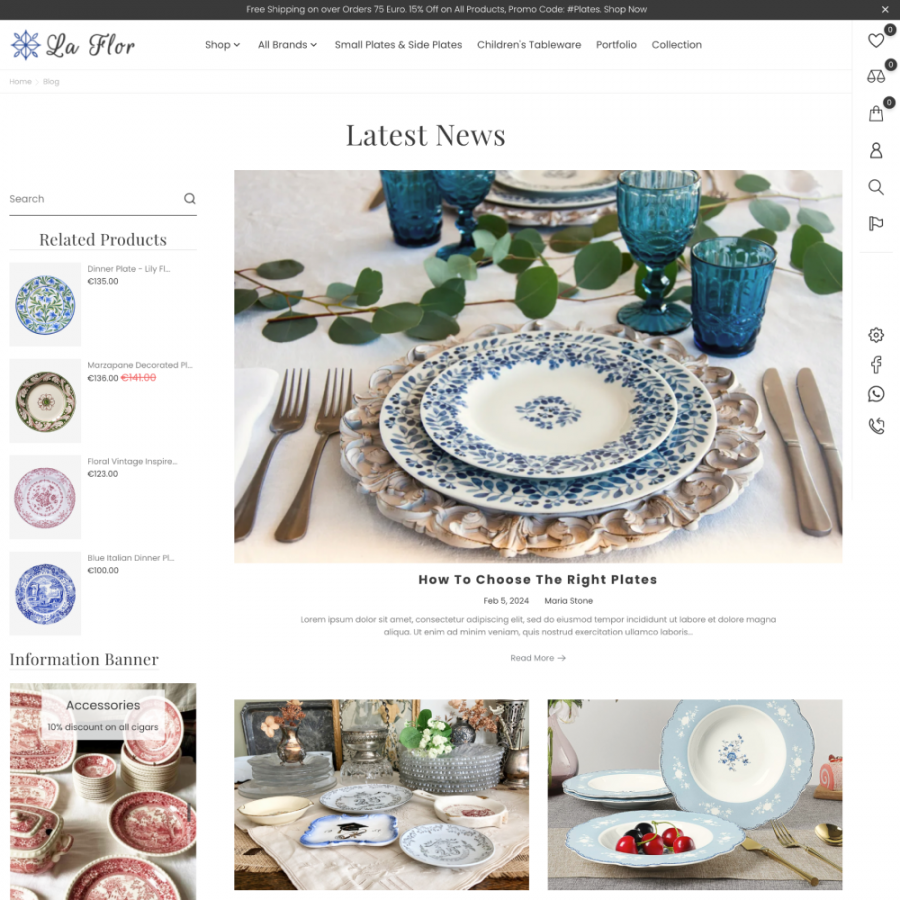 La Flor - Plates, Decor, Kitchen, Home, Furniture Store Prestashop Theme