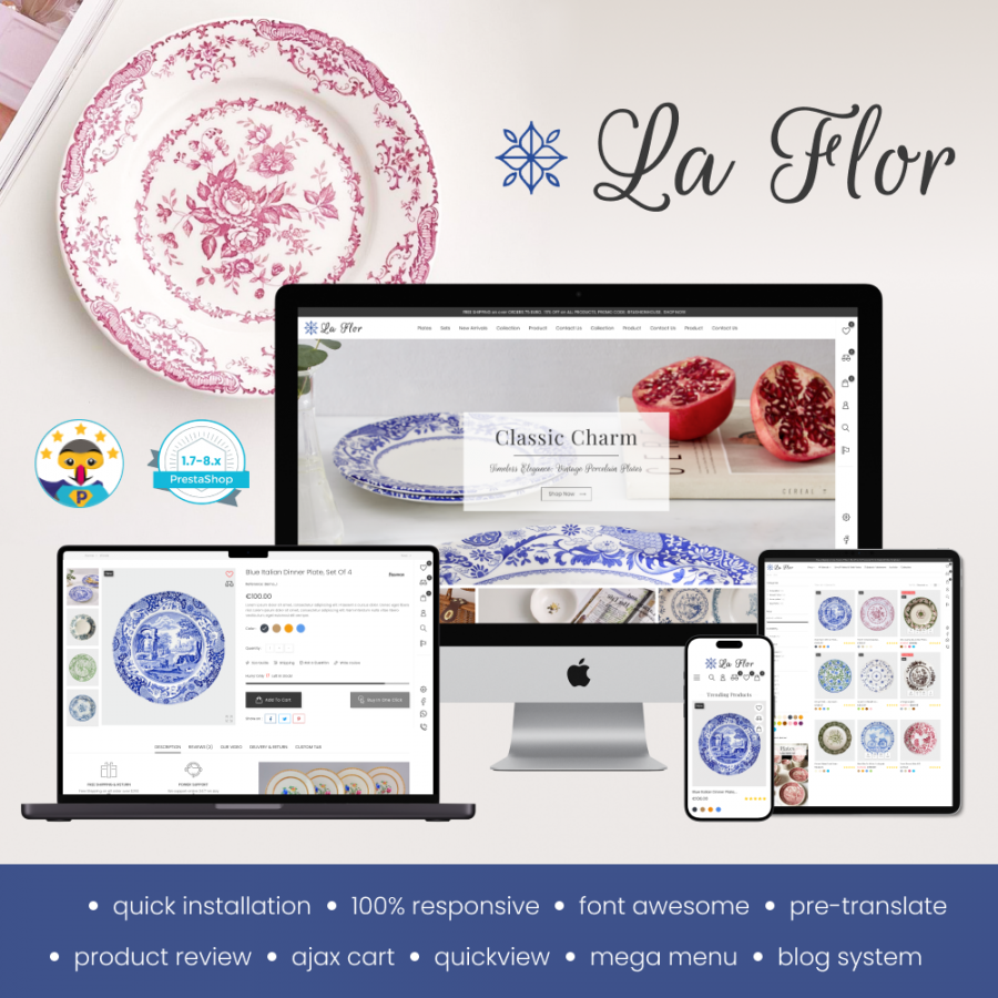 La Flor - Plates, Decor, Kitchen, Home, Furniture Store Prestashop Theme