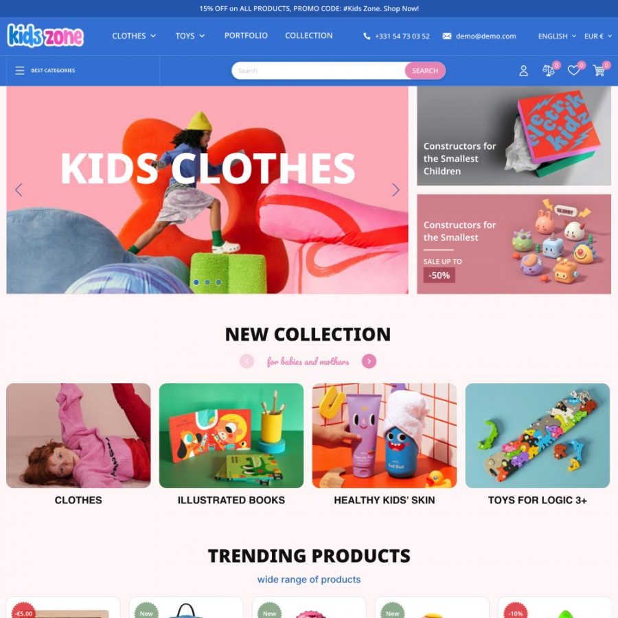 Kids Zone - Games, Joy, Baby Clothes & Toys Prestashop Theme