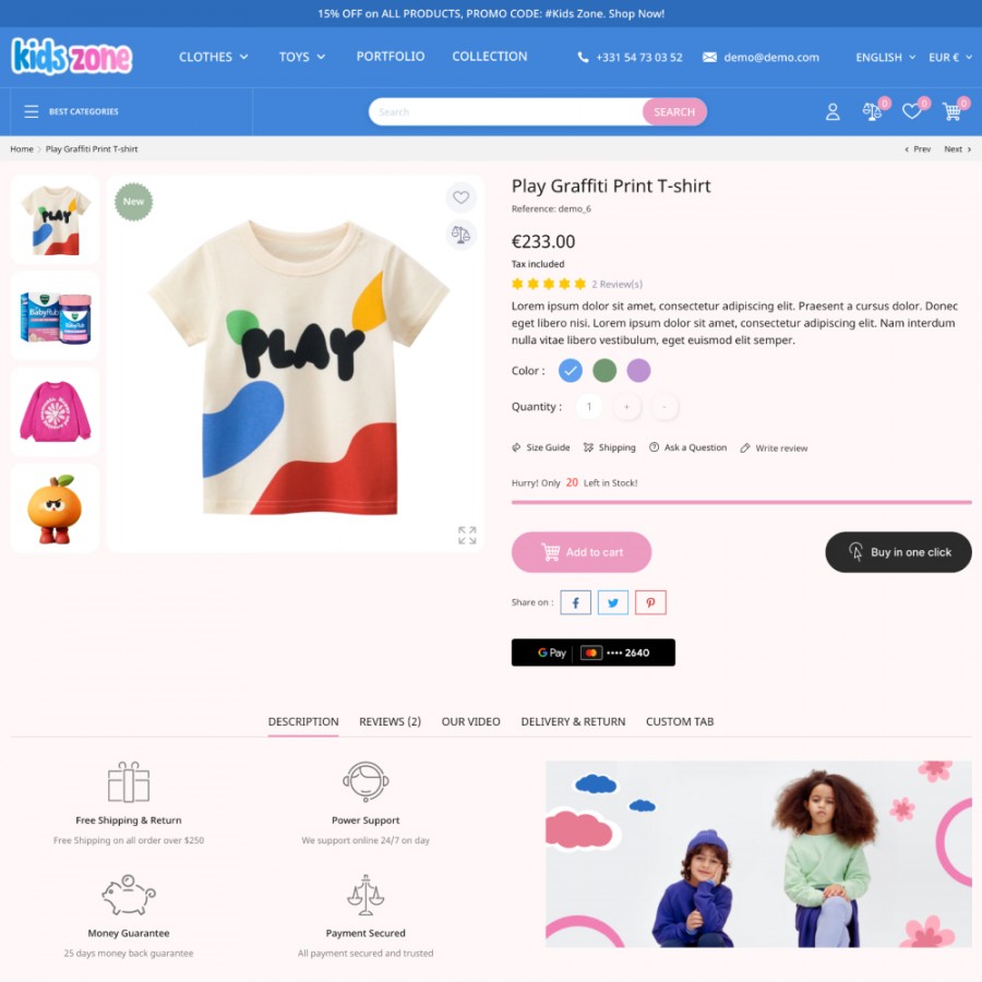 Kids Zone - Games, Joy, Baby Clothes & Toys Prestashop Theme