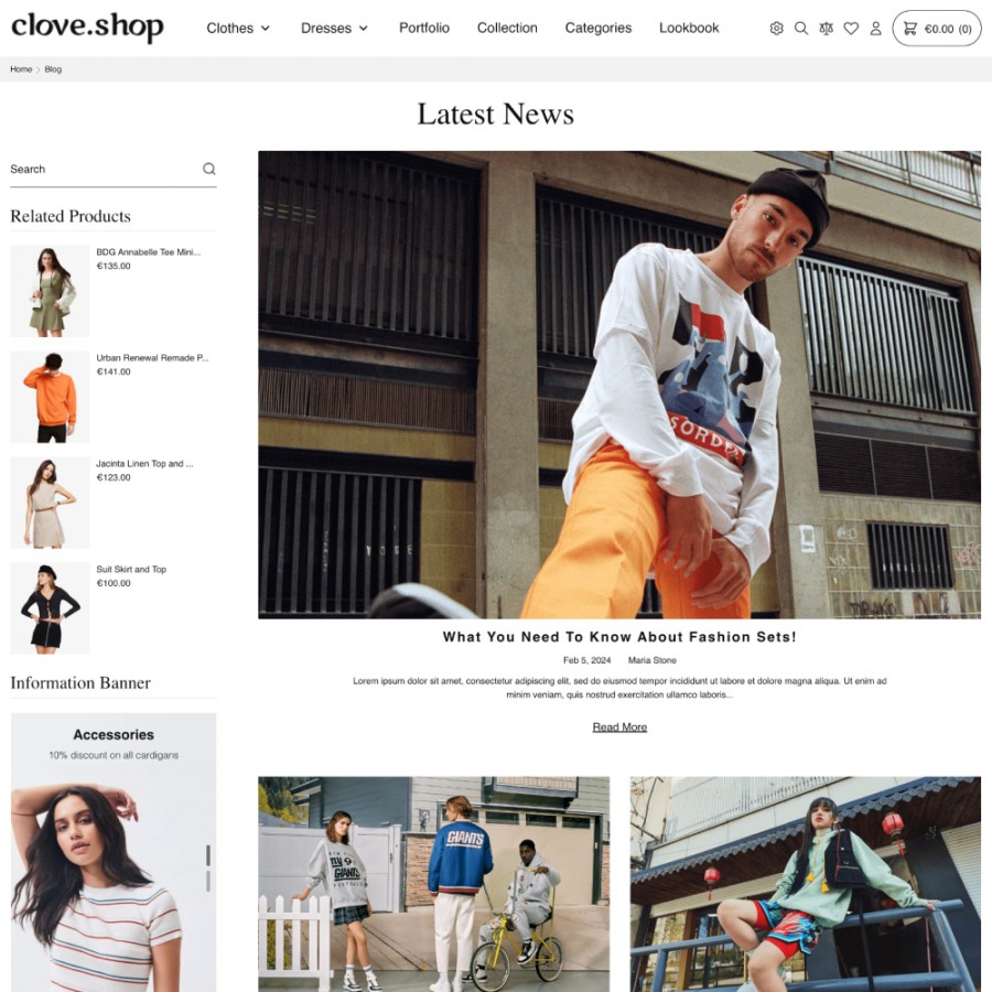 Clove Shop - Bags, Clothes & Shoes Prestashop Theme