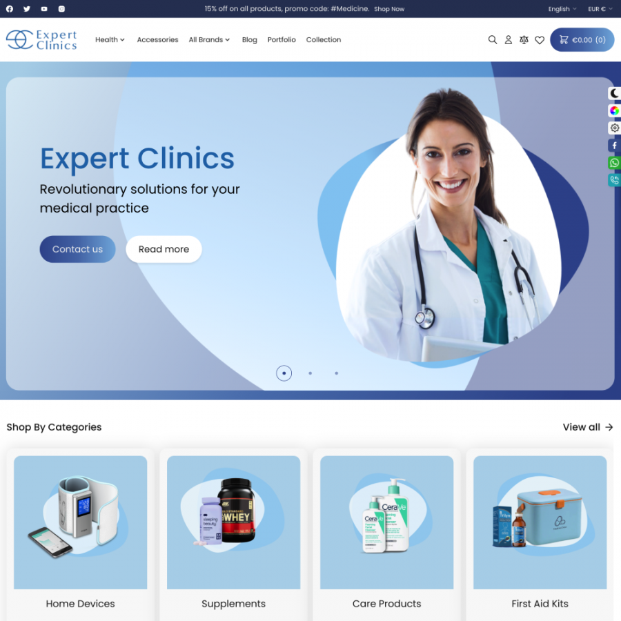 Expert Clinics - Goods for Medicine, Health and Beauty Prestashop Theme