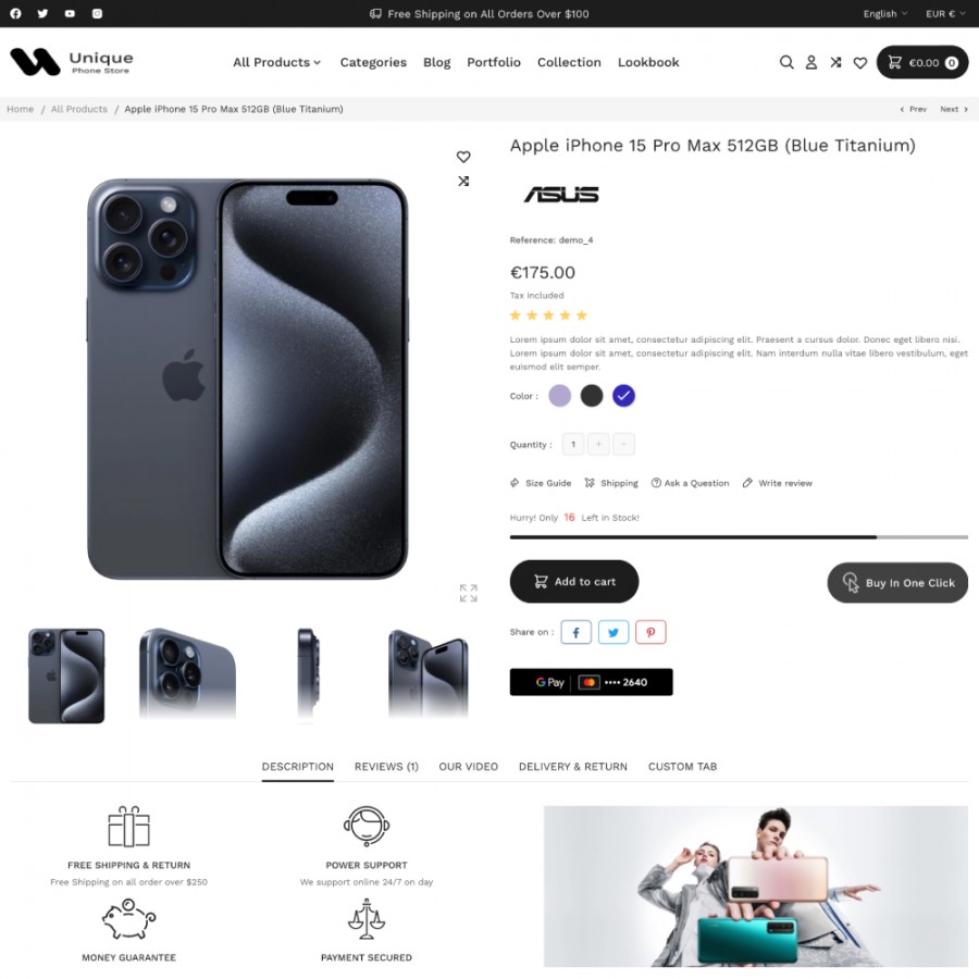 Unique - Phones, Electronics and Household Appliances Prestashop Theme