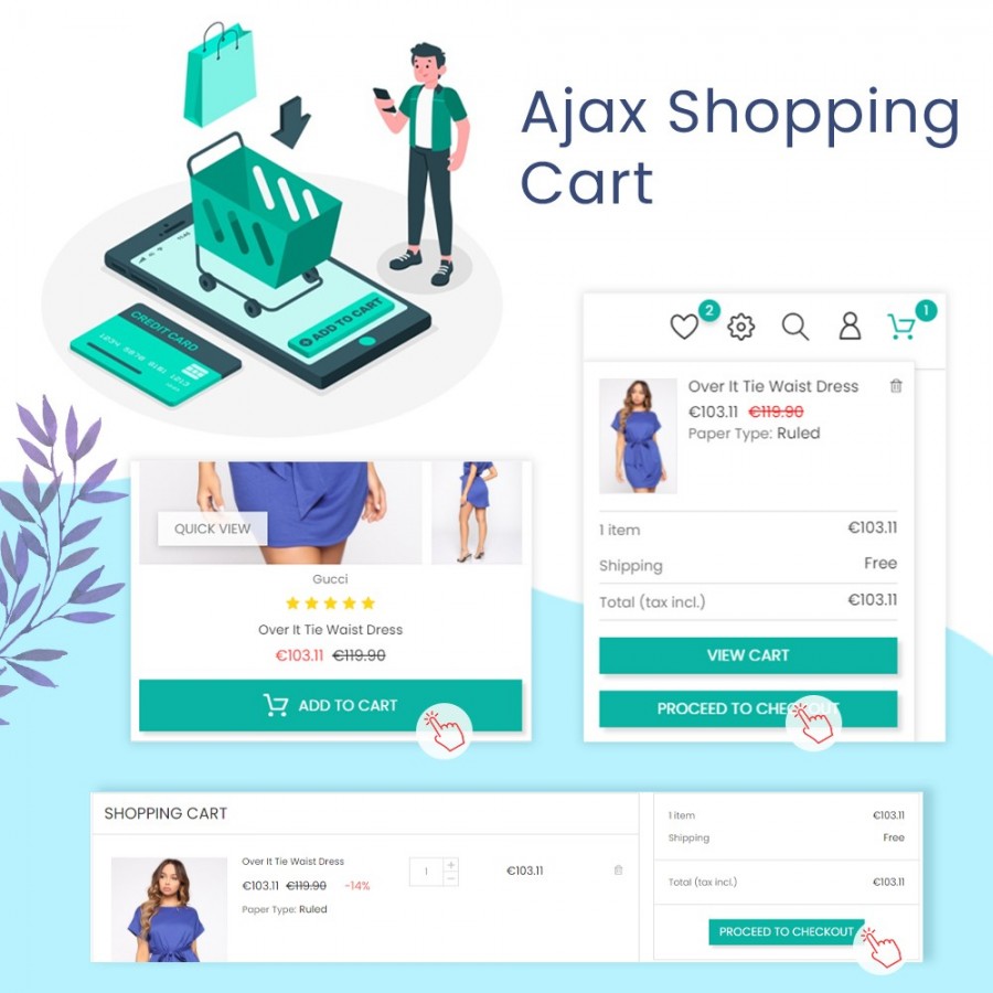 Ajax Shopping Cart - Popup & Drop Down Prestashop Module