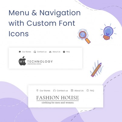 Menu & Navigation with Custom Font Icons Prestashop Module