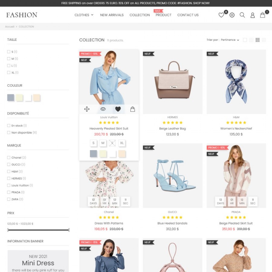 Isabelle Fashion - Clothes & Shoes, Jewelry & Watch Prestashop Theme